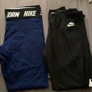 Two pairs of Nike leggings